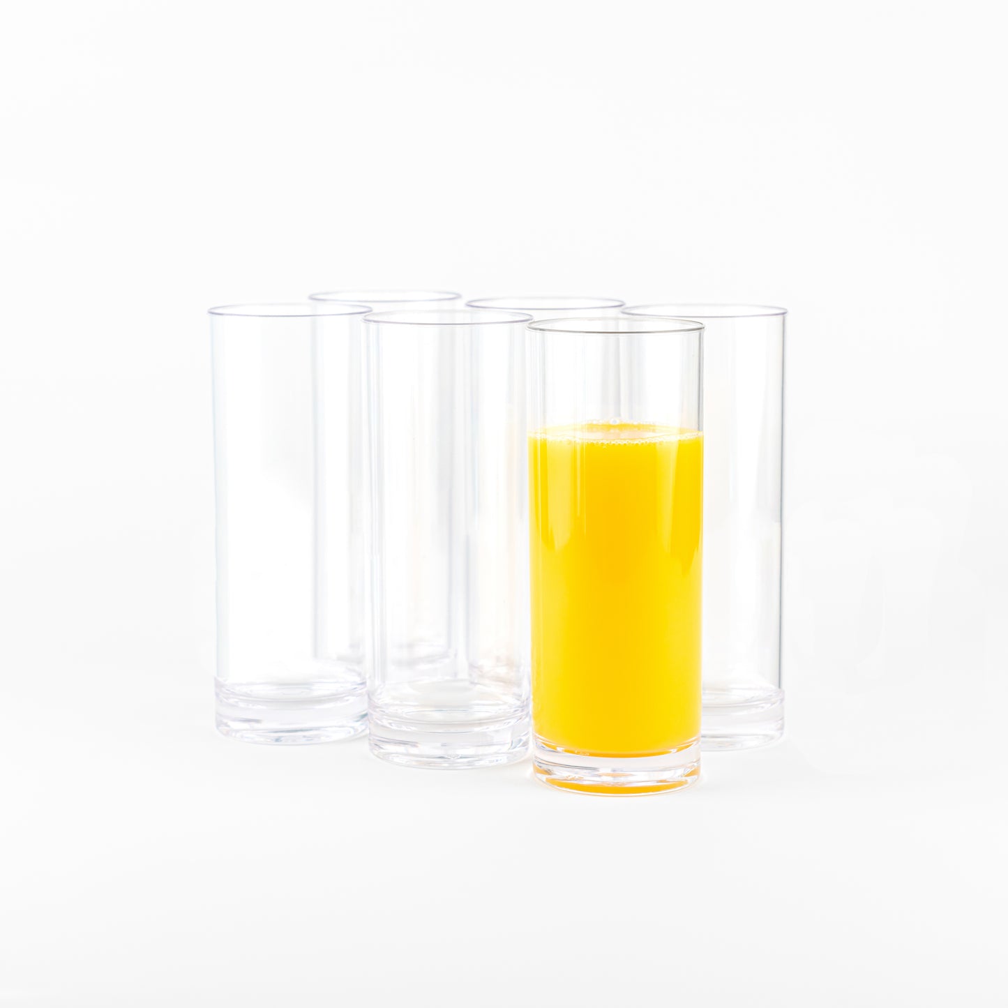 Tall Acrylic Clear Glass - Set of 6