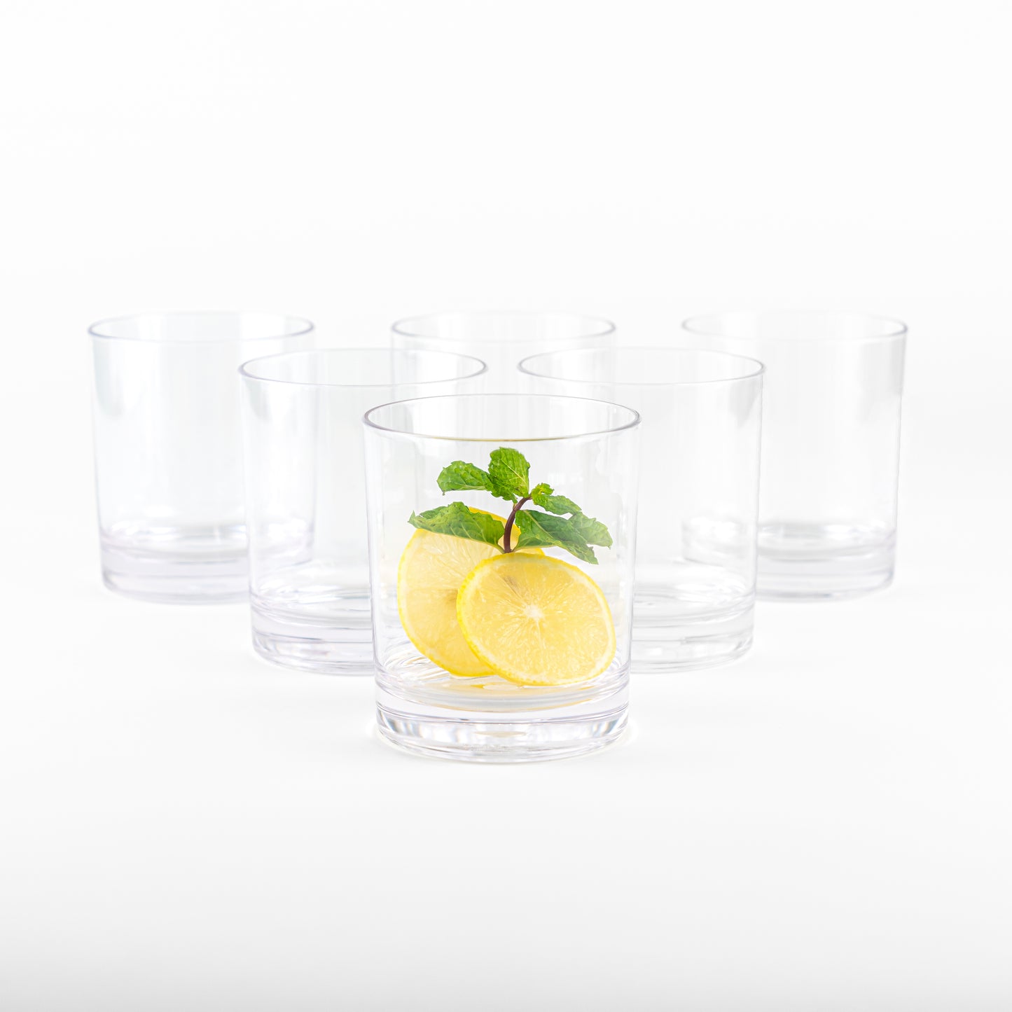 Short Acrylic Clear Glass - Set of 6