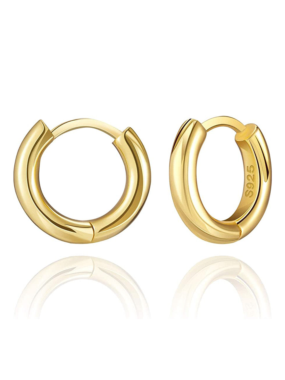 14K Gold Plated Sterling Silver Huggies Earrings