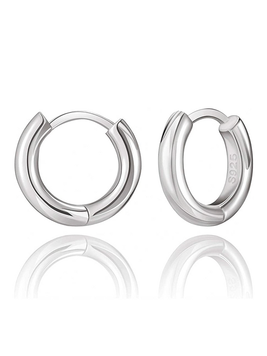 925 Sterling Silver Huggie Earrings