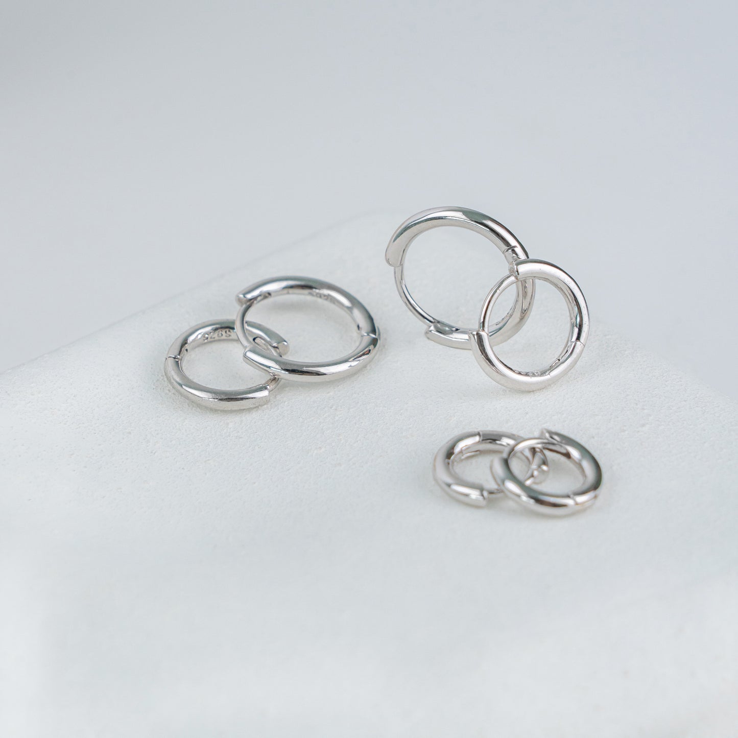 925 Sterling Silver Huggie Earrings